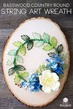Bloom Round Tray Faux Wood Bois Platter Antique Style Circular Wooden Effect