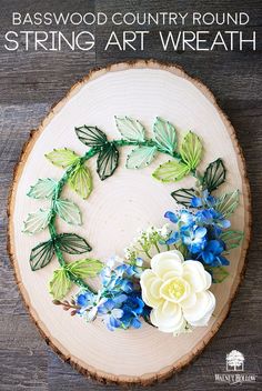 DIY STRING ART WOOD SLICE WREATH TUTORIAL VIDEO #WALNUTHOLLOW