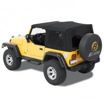 1997-2006 Jeep Wrangler Bestop Supertop Soft Top Rear Tinted Window Khaki Used