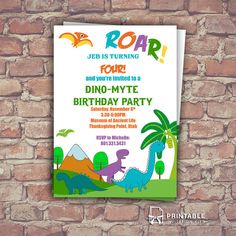 Free Printable Invite Dinosaur Party