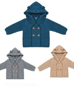Newborn Baby Boys Girls Long Sleeves Velvet Hooded Coat Jacket Snowsuit ER