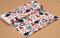 Michael Miller Nautical Fabric CottonBoys QuiltSewingQuiltingBlue Red White NauticalFat QuarterHalf YardYard Ahoy Matey Navy