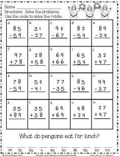Best Grade Math Worksheets Images Math Activities School Winter Math Printables Teachers Pay Teachers Winter Math For Addition And Subtraction By Goosebird Byron Kurkiniemi Grade Math Worksheets