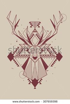 Hipster Background With Vector Deer Hipster Background With Vector Deer