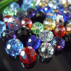 50 Round Faceted Acrylic 6mm Beads Spacers Mixed Colours Jewellery making