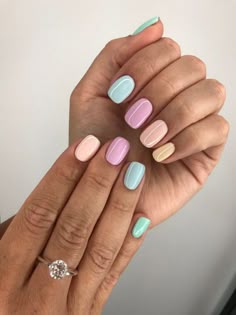 Unghie estate 2018 , unghie pastello Unghie Multicolore, Unghie Colore Azzurro, Unghie Rosa,