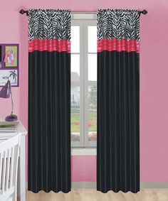 12 Best Zebra Curtains Images On Pinterest Love This Pink Black Zebra Curtain Panel Set Of Two On Zulily