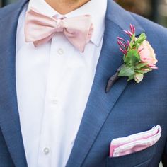 Plain Blush Peach Boys Bow Tie