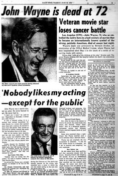 Image Result For John Wayne Died