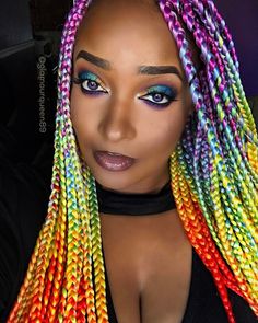37 Best Colorful Bold Rainbow Braids images in 2019