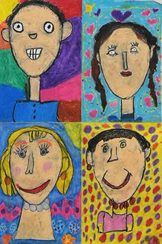 kindergarten self portraits exploring art elementary art self