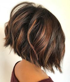 Graduated Short Bob Haircut Bob Hairstyles For Thick, Short Bob Haircuts, Haircut For Thick Hair, Medium Hairstyles, Haircut Short, Haircut Bob, Braided Hairstyles