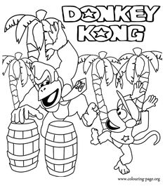 have fun coloring this picture of the donkey kong s face then you