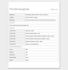 pta secretary minutes template google search pta mom pinterest meeting agenda outline