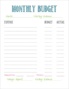 24 best simple budget template images business contact business simple monthly household budget template