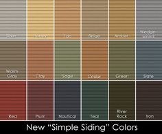 vinyl siding color chart vinyl siding colors siding pinterest