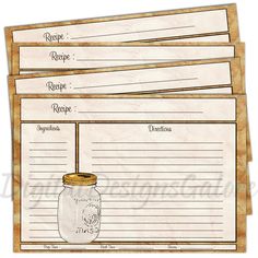homemade recipe cards