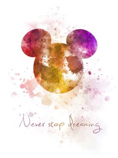 ART PRINT Never Stop Dreaming Quote Wall Art Disney B /& W Mickey Mouse Gift