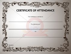 the 9 best certificate of attendance images on pinterest