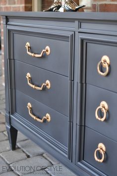 160 Best Grey Painted Furniture Ideas Images On Pinterest In 2018 A Little Paint Goes Long Way On This Old Dresser Furniture Black