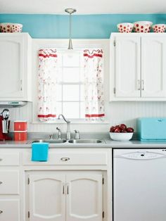 20 Best Kitchen Curtains Images On Pinterest Decor Bright Red And White Kitchen Curtains Special Curtain For Large Room