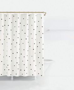 White And Black Polka Dot Fabric Shower Curtain Pinterest White And Black Polka Dot Fabric Shower Curtain Pinterest Modern Walls