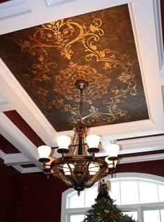200 Best Stenciled And Painted Ceilings Images Royal Design Modello Designs Vinyl Stencil On Ceiling Tuscan Decorating Ideas Gold