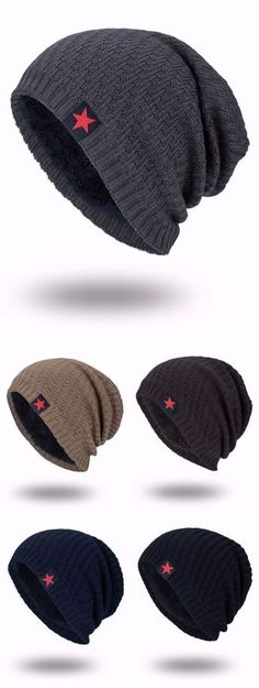 Men/'s Tommy Hilfiger Two Tone Split Acrylic Cuffed Beanie Black Gray Charcoal