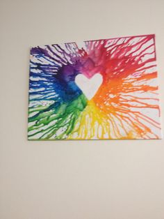 DIY Melted Crayon Canvas Art Heart DIY Melted Crayon Canvas Art Heart