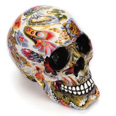 Human Head Skeleton Decors Prop Resin Skull Figurines Coffee Bar Ornaments