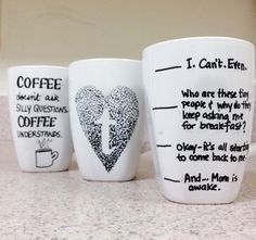 set of 3 diy coffee mugs perfect gift for a friend housewarming birthday graduation or just because literally laughed out loud at this one - Coffee Mug Design Ideas set of 3 diy coffee mugs perfect gift for a friend housewarming birthday graduation or just because literally laughed out loud at this one - Coffee Mug Design Ideas