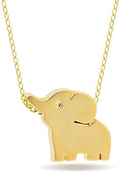Women Gold Short Fashion Necklace African Elephant Pendant Silver Safari Bling