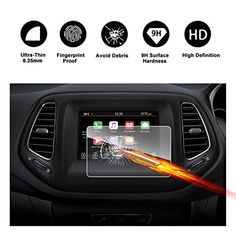 Altitude 2018 Navigation Touch Screen Protector Invisible Ultra HD Clear Film Anti Scratch Skin Guard IPG for Jeep Cherokee Latitude Latitude Plus Smooth//Self-Healing//Bubble-Free