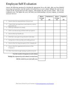 personnel evaluation form