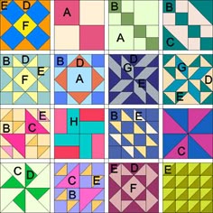 Multiple simple quilt block patterns … Más Más
