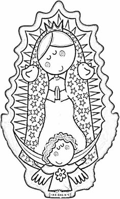 la virgen de guadalupecoloring page virgencitas