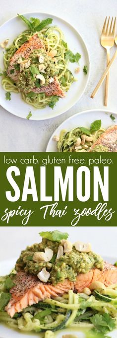 23 low carb dinners under 500 calories that actually look good af salmon spicy thai zoodles