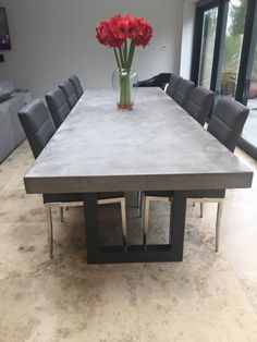 75 Best Concrete Dining Table Images Interior Design Kitchen Diy Table à Manger Béton Chunky Poli Avec Cadre Métallique Par Breuhaus Granite Dining