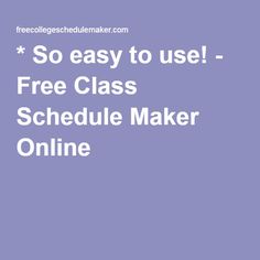 class schedule maker free