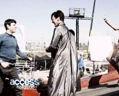 Zach and Ben on set of Star Trek into Darkness Zach and Ben on set of Star Trek into Darkness