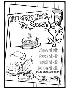 Happy Birthday Dr Seuss Coloring Pages Printable
