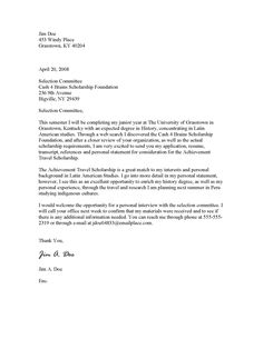how to write a cover letter for a scholarship