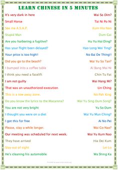 learn chinese in 5 minutes