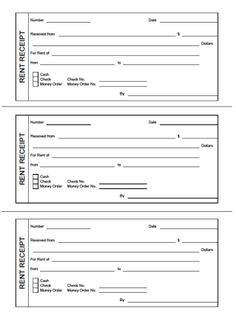 sample receipt for rent