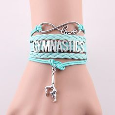 Skyrim I Love Gymnastic Heart Pattern Pendant Stainless Steel DIY Bracelet for Chritmas Gift