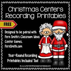 Fern Smiths FREE Christmas Centers Recording Sheet Printables Classroom FreebiesClassroom IdeasSubtraction StrategiesAddition StrategiesRecording Sheets