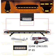 Amber 8pcs 2LED Car Front Grille Strobe Light Bar Emergency Warning Hazard Lamp