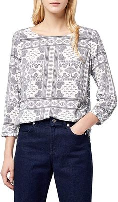 100+ Vintage Bluse ideas in 2020 | fashion, women, tops TOM TAILOR Damen Pullover Feminine Volant Sleeve Sweater