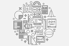 maths circle wall mural