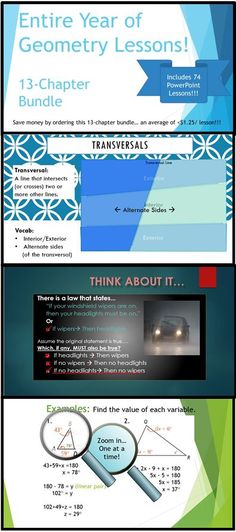 ch 2 reasoning proofs geometry bundle 6 powerpoint lesson